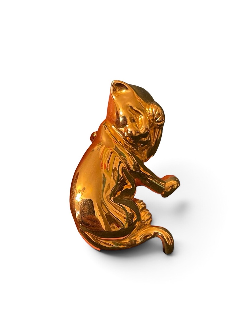 Vintage Anne Klein “Sleeping Kitty” Gold-Tone Brooch - Picture 4 of 5